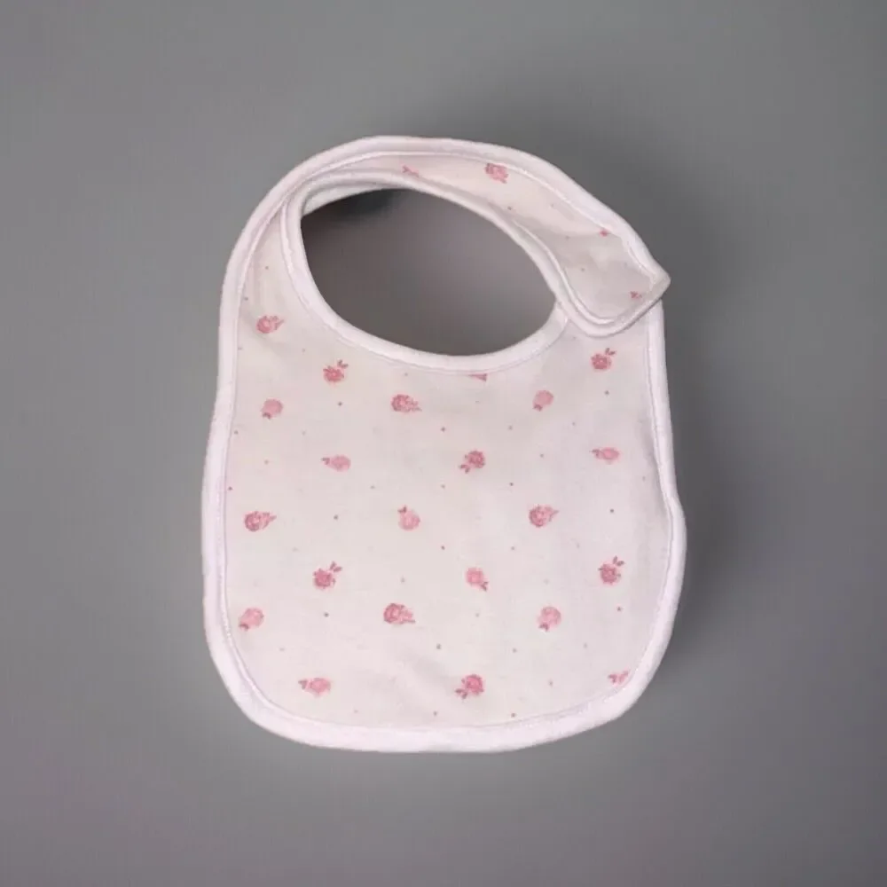 Lot Of Four Baby Girl Bibs And Three Pair Of Little Socks Mixed Brands